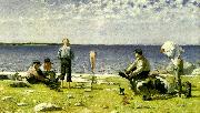 Eugene Jansson badande pojkar Germany oil painting artist